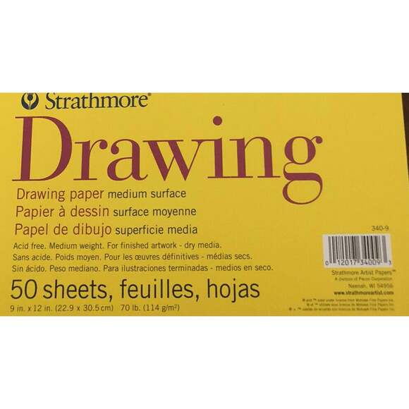 Strathmore Drawing Paper 50 Sheets 9 x 12 inches pages in spiral book New - Picture 3 of 4